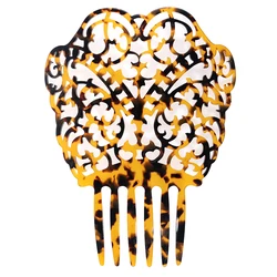Colorful Vintage Acetate Hair Combs and Headdress Clips (Tortoiseshell(brown))