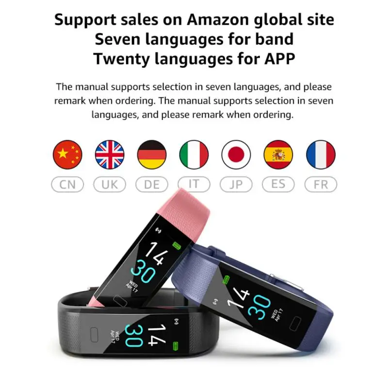 S5 Plus Smart Bracelet Heart Rate Blood Pressure Health Waterproof IP68 Smart Watch S5 Sport Watch Wristband Fitness Tracker MAN