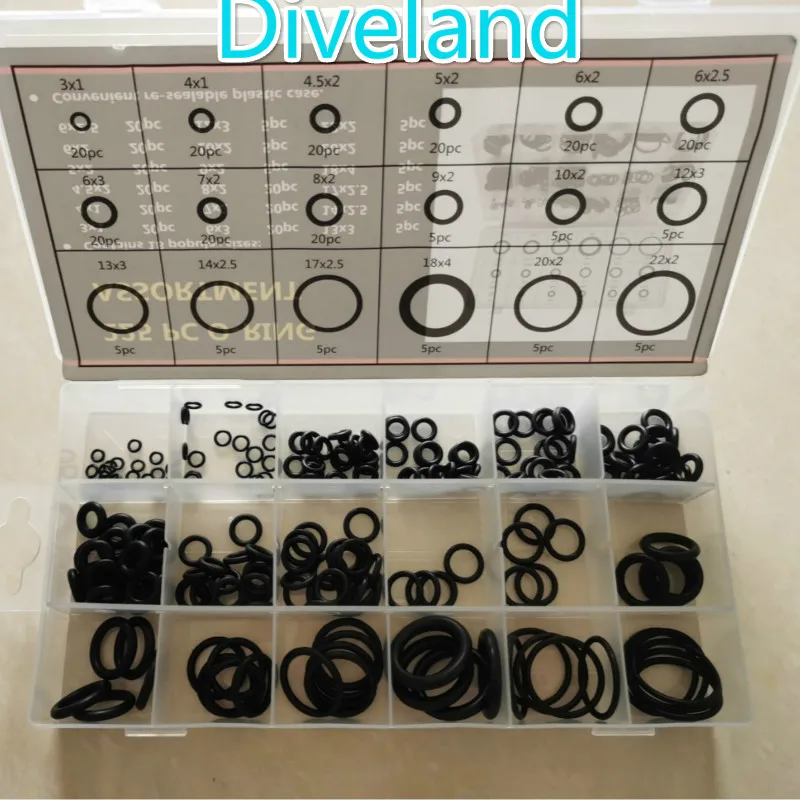 Scuba Diving O-Ring kit 225pcs/Box Rubber+4Pick Tool+10g Grease O Ring Assortment Kit Oring Washer Gasket Sealing Watertightness scuba diving o ring kit