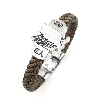 

Attack On Titan Cosplay Bracelet Wristband Punk Bracelet COS Accessories Props Anime Adult Lovers Men Ms Wristband Bracelet