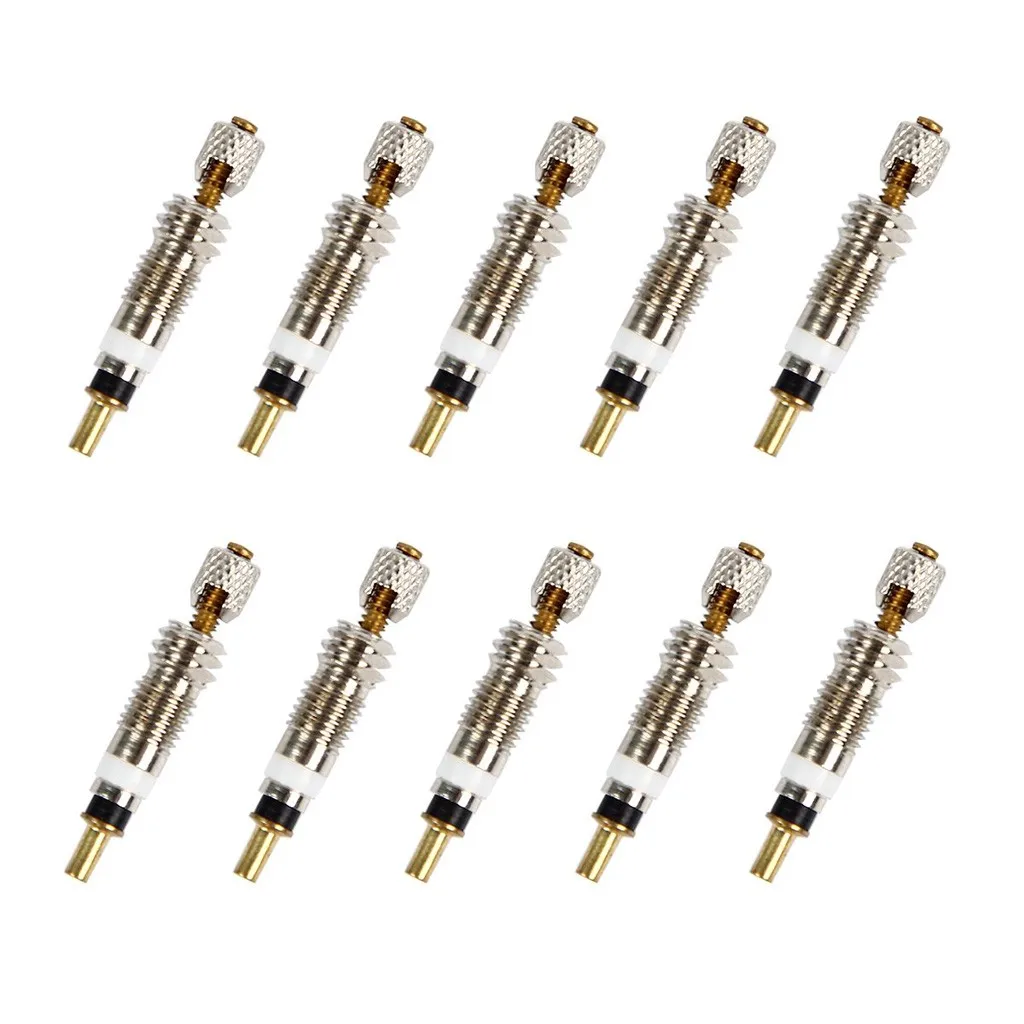 Велосипедный клапан сердечник 10 Presta универсальные кузова, съемные, серебристого цвета для бескамерных аксессуары для шин