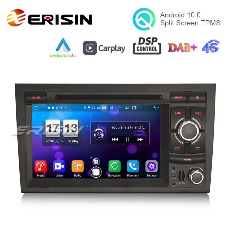 Erisin ES8738A 7 &quotDSP Android 10 0 автомобильный DVD CarPlay &amp Auto GPS 4G DAB + для Audi A4 S4 RS4 Seat