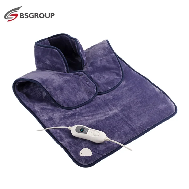 Universal Voltage Microplush Electric Heating Pad Wrap Vest for Neck and Shoulders Winter Body Warmer Whole Back Pain Relief 2