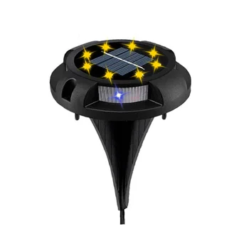 

8pcs Driveway Yard Corridor Outdoor Garden 8 LED Landscape Sidewalk Waterproof Lawn Pathway Solar Power Ground Light Decorative