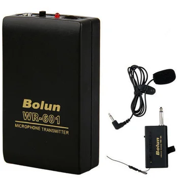 

WR601 Wireless FM Transmitter Receiver Powered Lapel Clip On Microphone System Brand New And High Quality