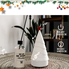 

7 Colors Christmas Tree Muisc Night Light Colorful Cartoon Silicone Lamp Home Christmas Atmosphere Lights Holiday Kids Gifts