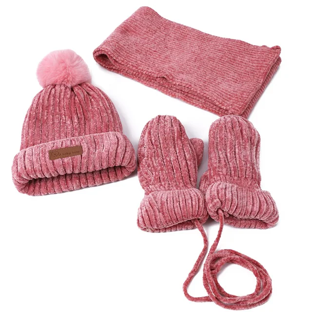 children's hat scarf and gloves set next