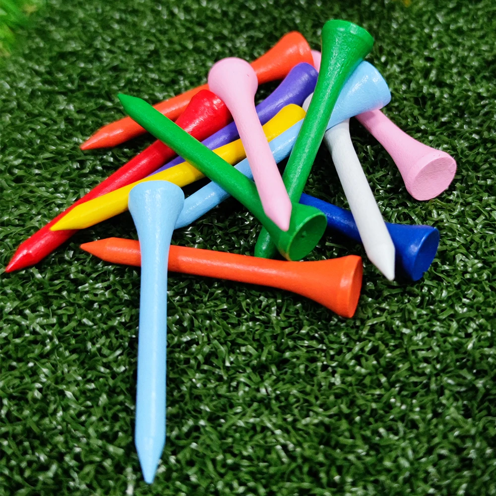 100Pcs 54MM Colored Wood Golf Tees Wooden Supplies Accessories 5