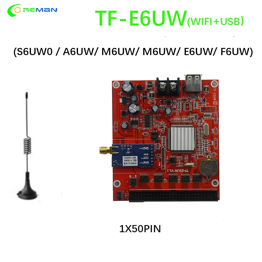 TF S6UW0 WIFI и USB драйвер беспроводной светодиодный контроллер дисплея F3.75 F5.0 P7.62 P10