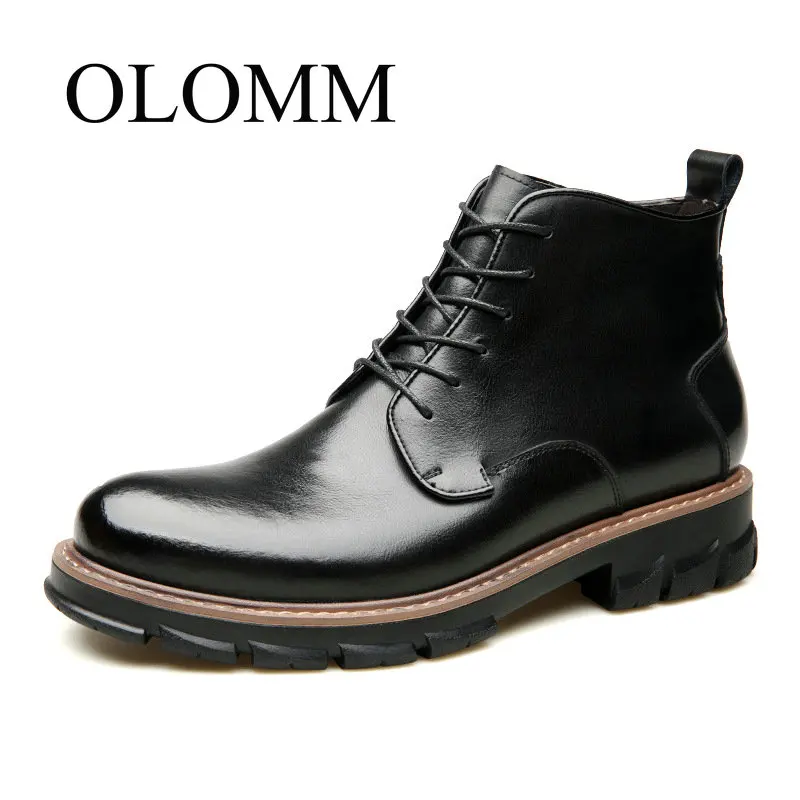 OLOMM/мужские Ботинки martin; Новинка года; кожаные ботинки челси; трендовые рабочие ботинки; плотные ботинки; Мужская обувь; DD-101