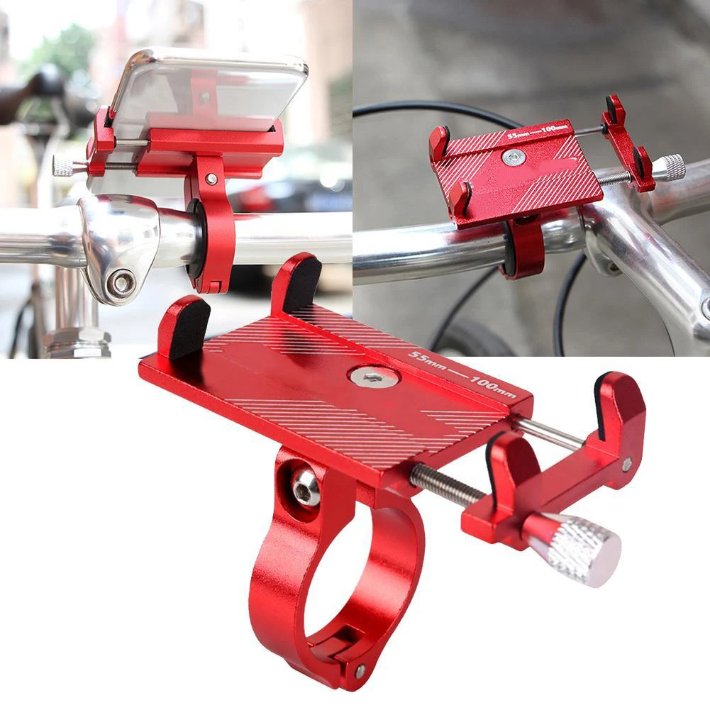 

Aluminum Alloy Bicycle Phone Holder Motorcycle Handlebar Mount for 3.5-6.2" Smart Phone for iPhone Xs Max Xr X 8 Samsung Xiaomi