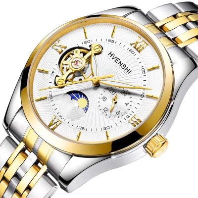 

HVENSHI Watch Men Luxury Waterproof Mechanical Watch Men Automatic Moon Phase Men's Mechanical Self Wind Watches relogio clock