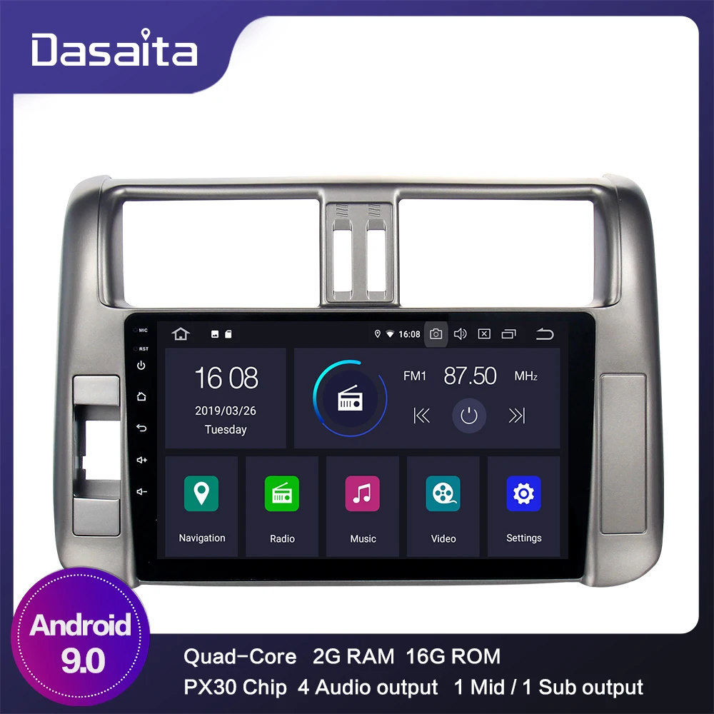 Android 9,0 автомобильный 2 din стерео для Toyota Prado 2010 2011 2012 2013 gps MP3 автомобильный радиоприемник проигрыватель Bluetooth " сенсорный экран