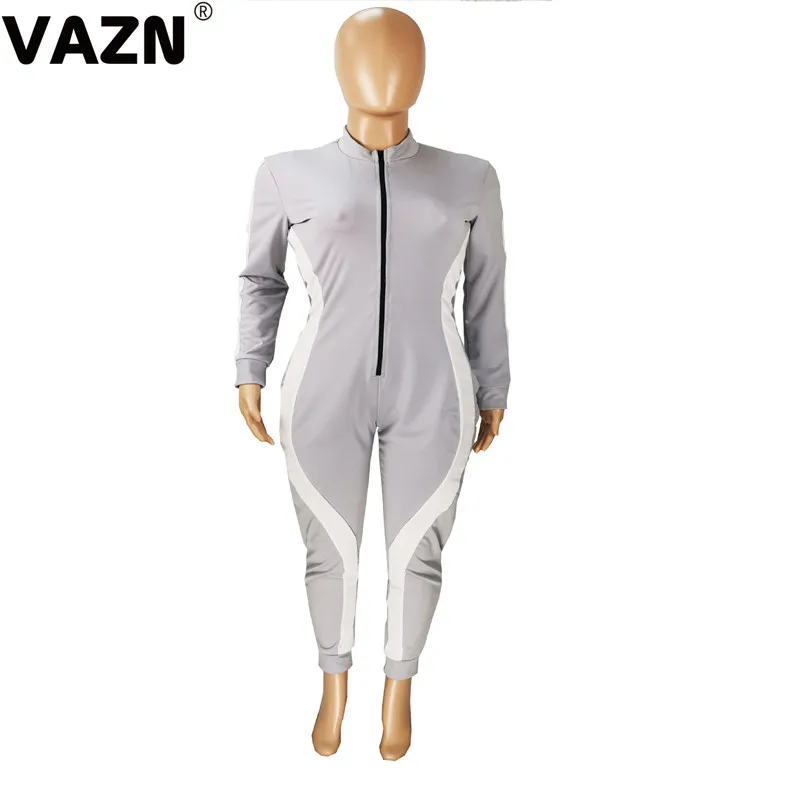 VAZN, новинка, обычные спортивные костюмы, для снижения возраста, популярные, серые, с высокой талией, модные, повседневные, длинный рукав, эластичные, женские Обтягивающие Комбинезоны