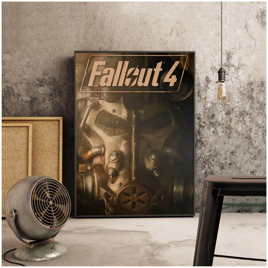 Fallout 3 4 игровой плакат Классический рисунок настенное Искусство Наклейка бумага для поделок в стиле ретро Античная живопись кафе, бар, паб домашний декор 42x30 см