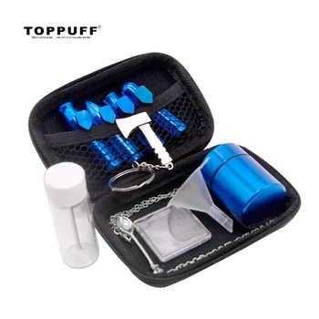

TOPPUFF Smoke Snuff Snorter Set Aluminum Bullet Snuff Sniffer + Metal Dispenser Spoon + Storage Container Jar + Plastic Funnel