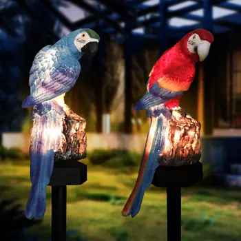 

Solar Parrot Outdoor Waterproof Lawn Light LED Garden Ground Plug Decorative Light For Garden Courtyard Red/Blue