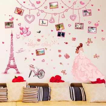 

Romantic love photo frame photo wedding wall sticker bedroom decoration dormitory girl warm decoration Poster