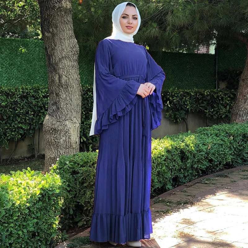 Синие Vestidos abaya Турция длинное мусульманское платье кафтан пакистанские хиджаб мусульманские платья Tesettur Elbise одеяние мусульмане Longue Caftan