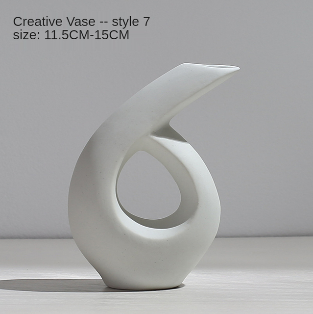 Ceramic Vase White Nordic Style Ceramic Vase Modern Minimalist Vase Vase for Home Decoration Decoracion Nordica Hogar
