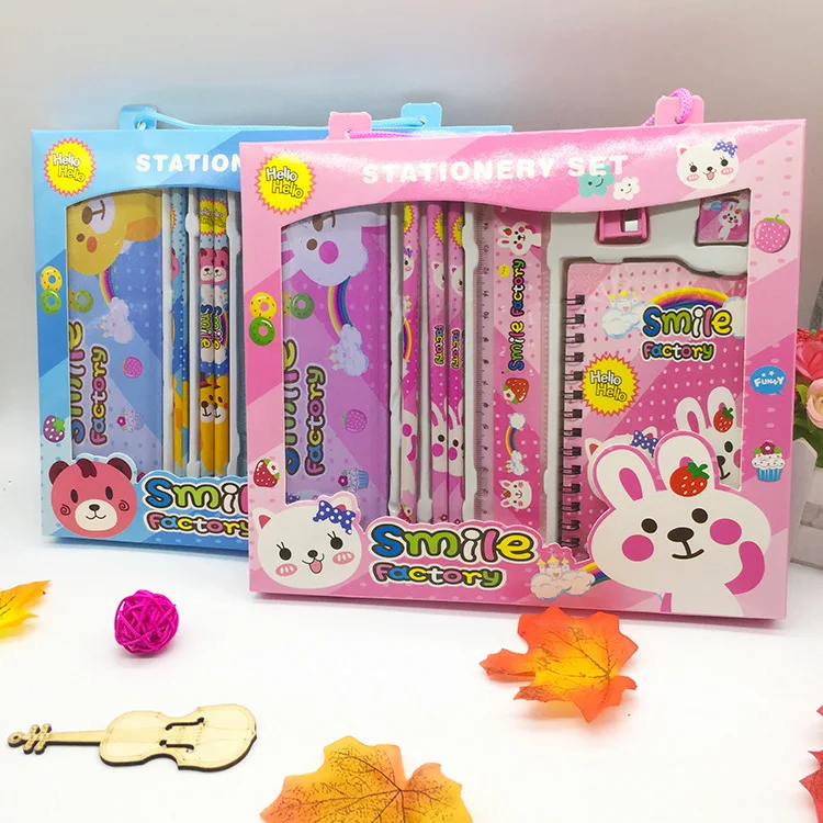 8 шт./компл. Kawaii мультфильм Миньоны Doraemon карандаши ластик точилка пенал коробка тетрадь линейка Канцелярский набор Дети подарок на день рождения