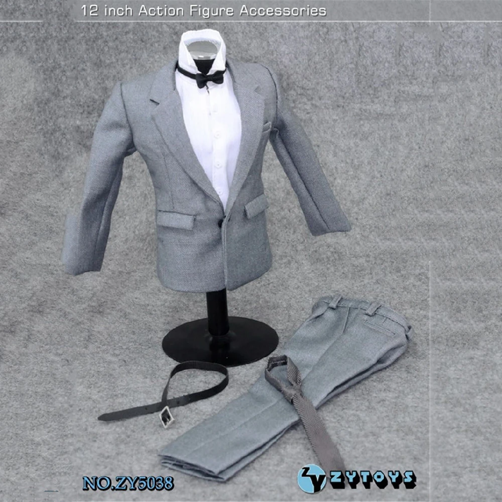 

ZYTOYS 1/6 Scale Gray Male Suit Set Clothes ZY5038 Improved Version for 12 inches Action Figure Doll