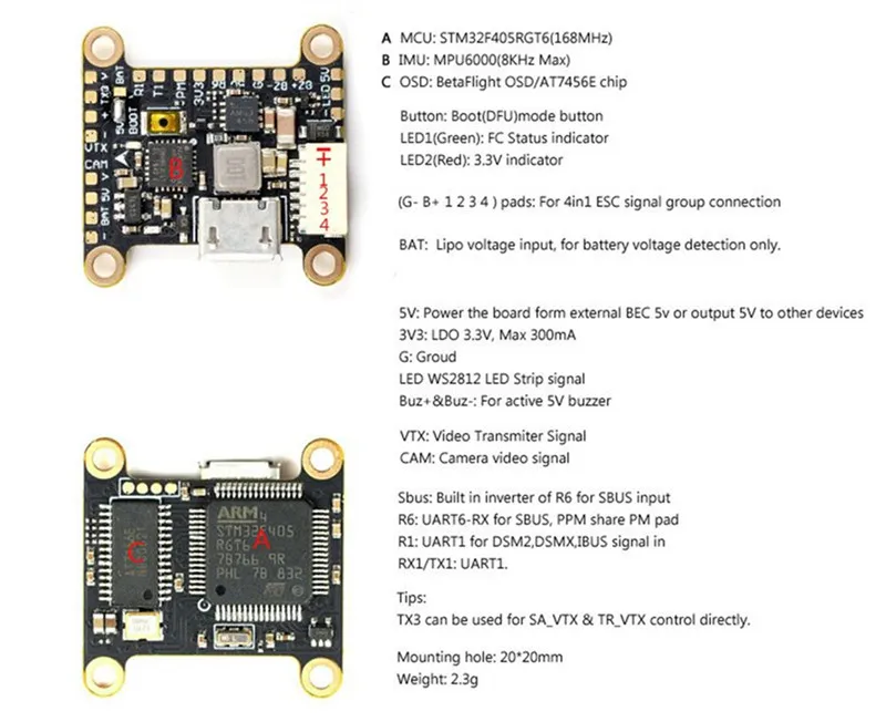 20x20 мм Skystars мини Flytower F4 OSD Контроллер полета и 15A 20A BL_S 4в1 ESC и 40CH 48CH 25/100/200 мВт VTX для Радиоуправляемый fpv-дрон