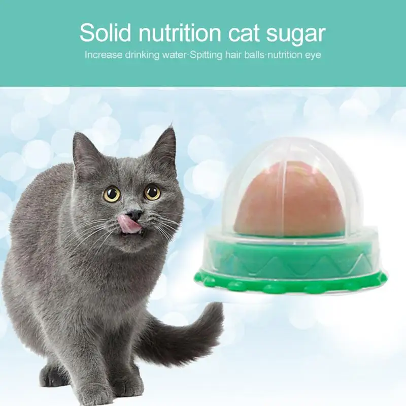 1PC Cat Sugar Ball Cat Snacks Candy Licking Solid Nutrition Cat Treats Energy Ball Toy With Natural Catnip And Sucker For Cats