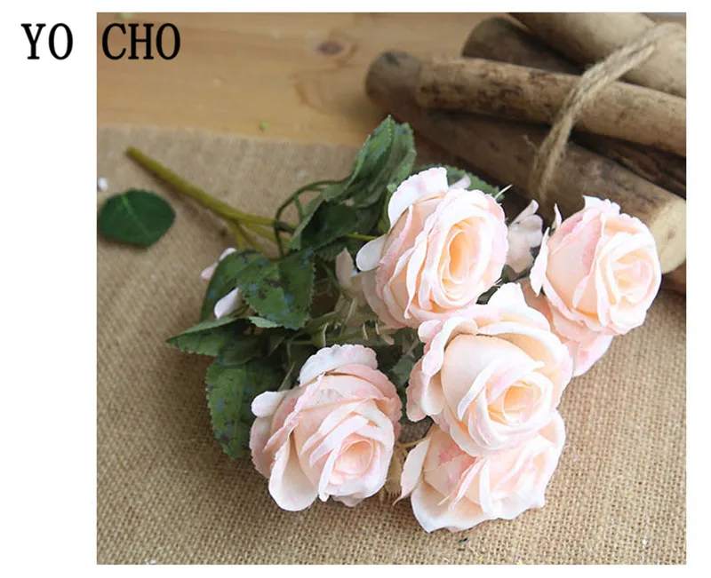 fake silk roses artificial flowers wedding bouquet  (13)