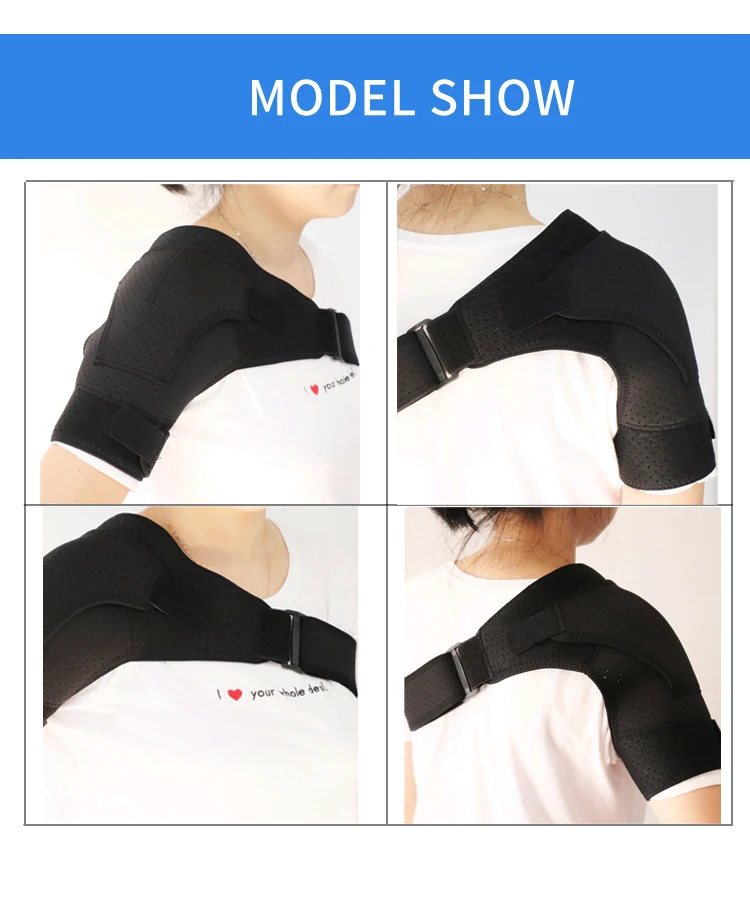 10pcs Enhanced Adjustable Shoulder Brace for Sports Protector Breathable Shoulder Pain Support Belt Black Left Right wholesales