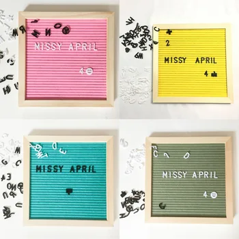 

Beautiful Felt Letter Board Wooden Frame Changeable Symbols Numbers Characters Message Boards for Home Office Decorative Boards