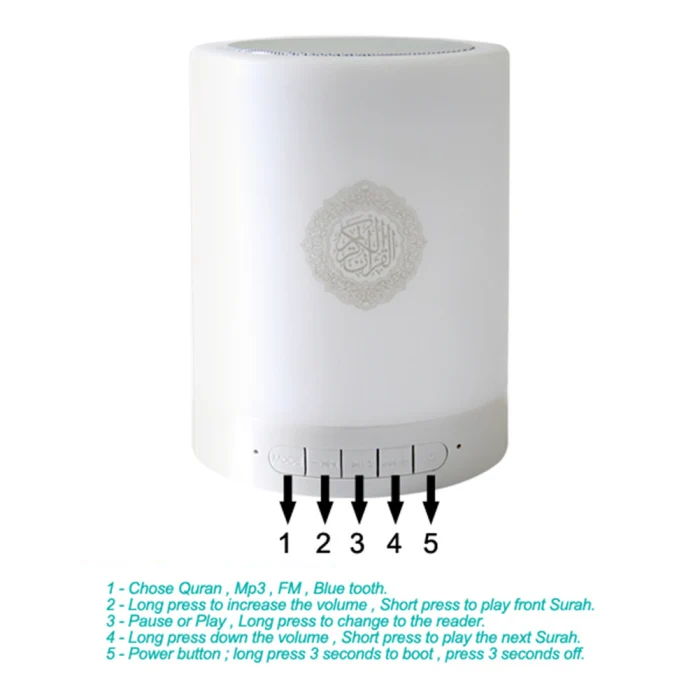 Wireless Remote Control Bluetooth Speaker SQ212 Protable Quran Speakers MP3 FM Radio Touchs LED Lamp With 16 Languages Hi 888