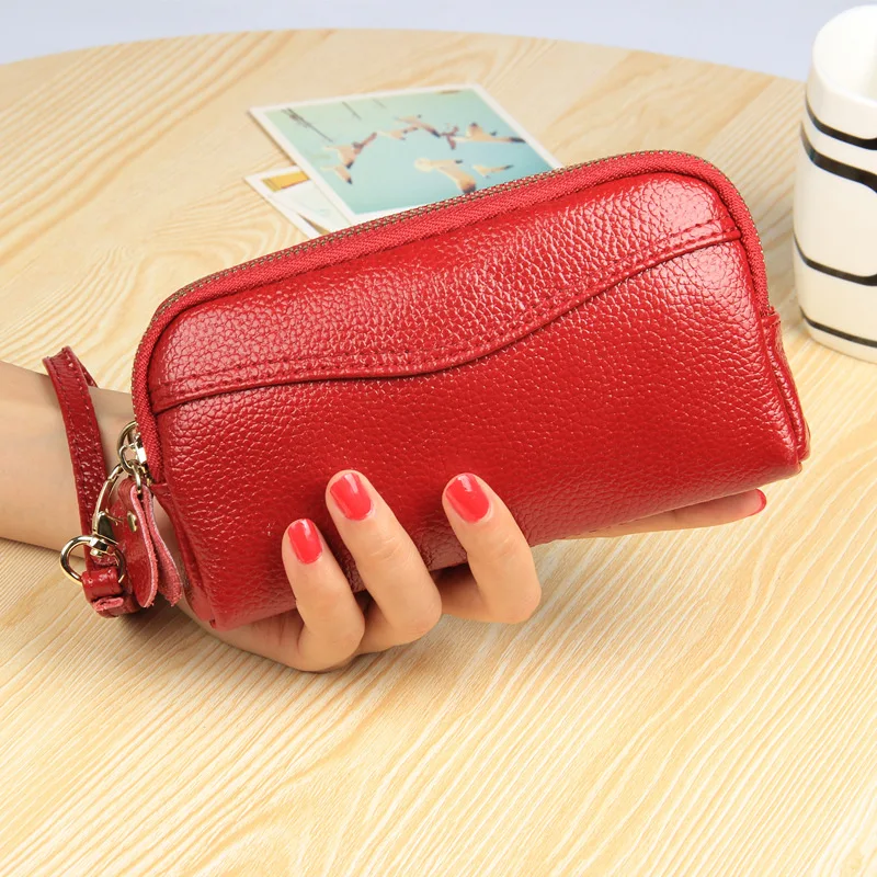 

2019 Fashion Genuine Leather Women Wallet High Capacity Credit Cards Luxury Brand Leather Clutch Womens Wallets and Purses