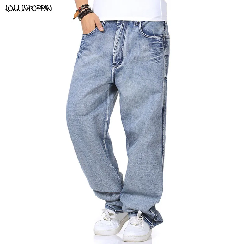 Джинсы мужские свободные для скейтбордиста винтажные брюки из денима в стиле