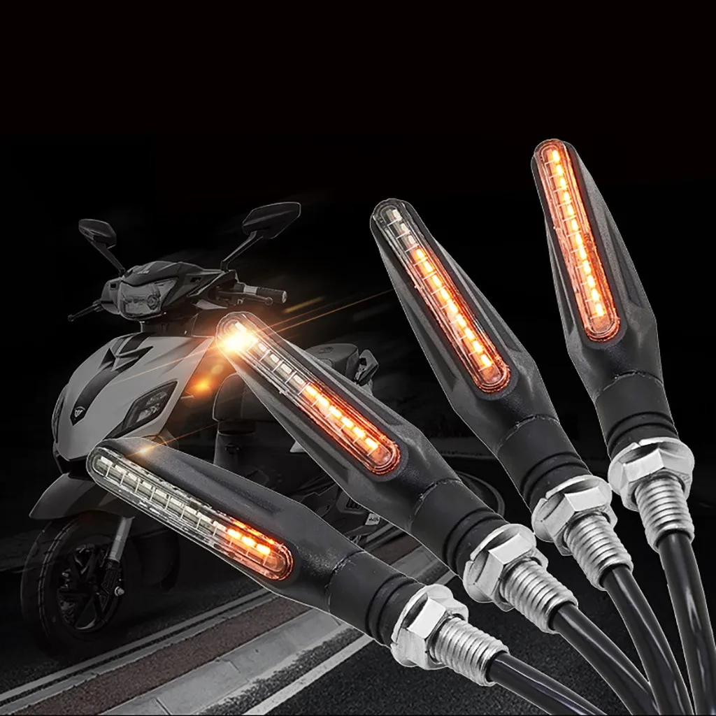 4 шт. светодиодный указатель поворота полоса мотоциклетная мигалка течёт вода