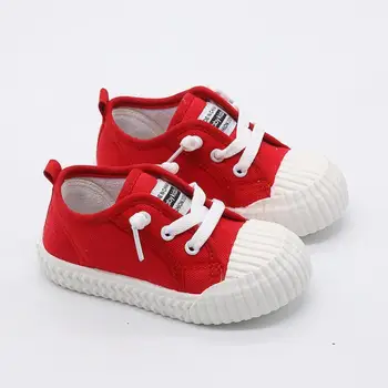 

Girls canvas shoes spring Autumn white Running Sneakers children kids shoes soft and comfortable boys Flat school shoes