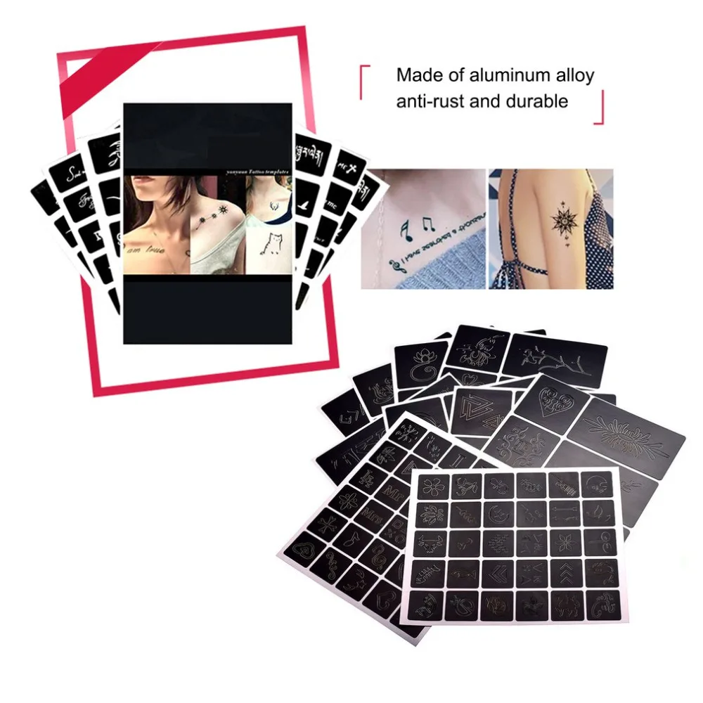 

108 Patterns Design Tattoo Stencil Album Professional And Reusable Tattoo Airbrush Stencil Template Booklet Book