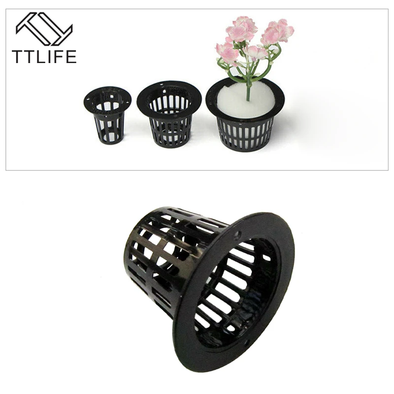 TTLIFE 50Pcs/set Mesh Pot Net Cup Basket Hydroponic Garden Plant Grow Vegetable Cloning Foam Insert Seed Germinate Nursery Pots TTLIFE 50Pcs/set Mesh Pot Net Cup Basket Hydroponic Garden Plant Grow Vegetable Cloning Foam Insert Seed Germinate Nursery Pots