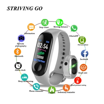 

2020 M3 Smart Watch Bracelet Band Fitness Tracker Messages Reminder Color Screen Waterproof Sport Wristband For men women