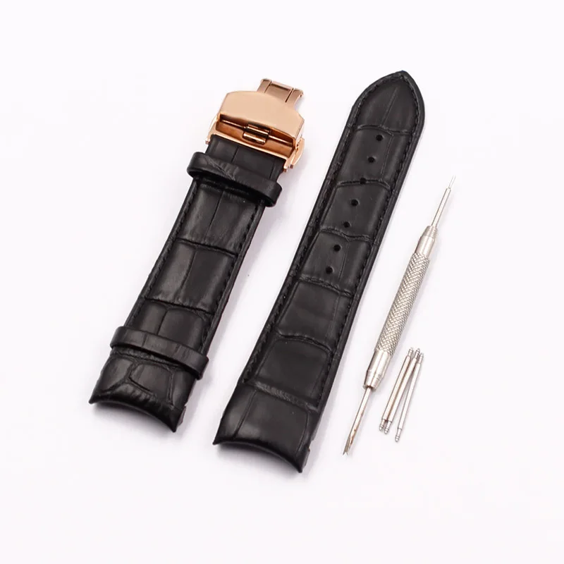 Аксессуары для часов Tissot Kutu T035 кожаный ремешок T035627 T035617 T035407 T035410A мужской ремешок для часов - Цвет ремешка: Black Rose gold