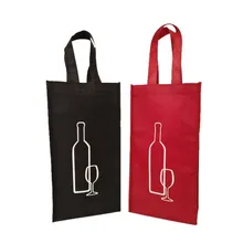 500 шт/партия заказной нетканый мешок вина хранение винных бутылок мешок ткань ручка сумка для покупок вина с вашим логотипом