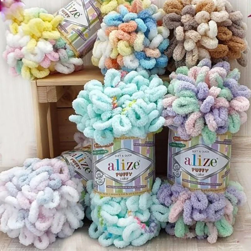 Пряжа Alize Puffy Color 100гр. 9м (100% микрополиэстер) | Дом и сад