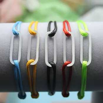 

Only 925 Stamp 100%925 Sterling Silver Link Bracelet For Men Women With Adjustable Rope Bracelet Maillon France Hot Sale Jewelry