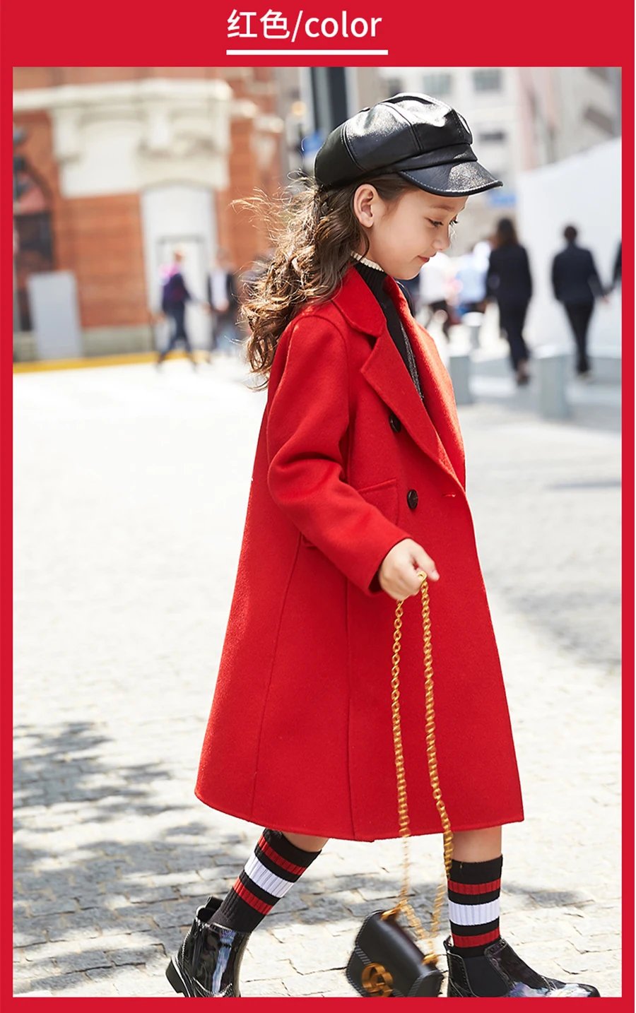 A15/ г. Весенне-Осенняя детская одежда для девочек; куртки для девочек-подростков; шерстяное двойное пальто на пуговице; детская хлопковая верхняя одежда; пальто