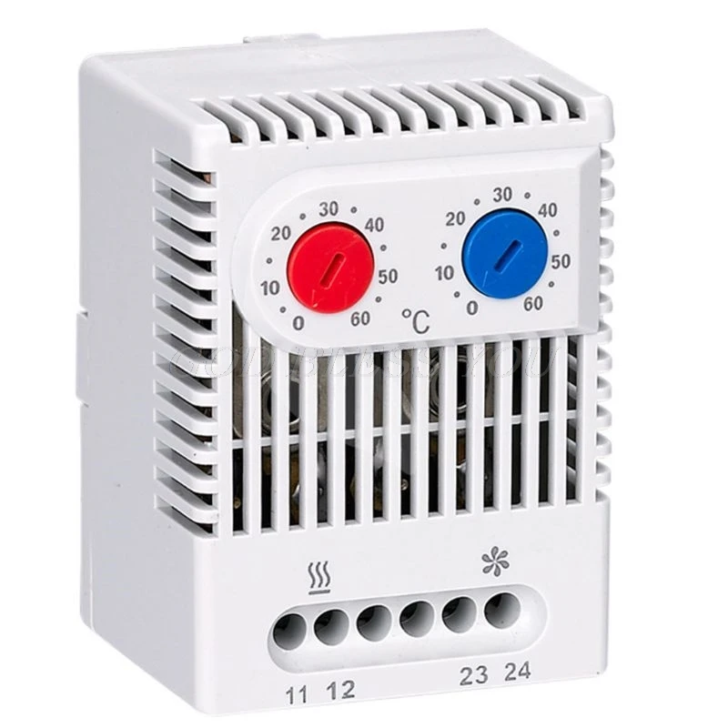 

Small compact adjustable temperature controller ZR011 dual thermostat connecting heater fan for cabinet ZR 011