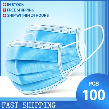 

10-100pcs Disposable Masks Mouth Face Mask Anti Dust Pollution 3 Ply Non-woven Ear-loop Safety Protective Mask Mouth Cover Masks