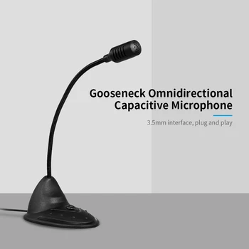 

3.5mm Desktop Microphone Computer Microphone Gooseneck Mic Omnidirectional Microphone for Conference Lecture Voice Chat