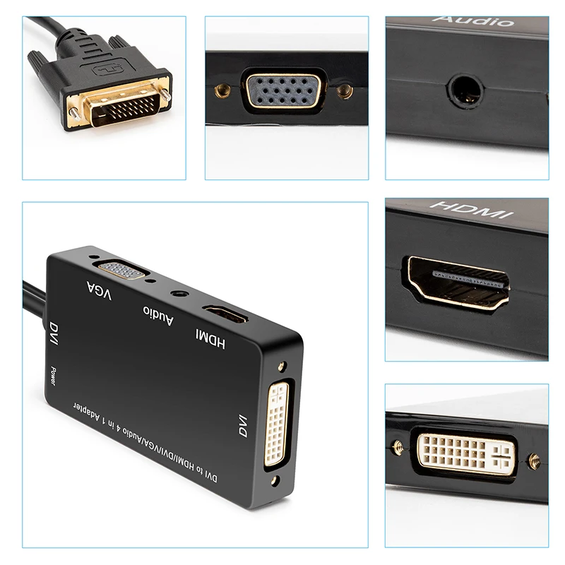 Лидер продаж VGA к VGA, HDMI, DVI адаптер 4-в-1 многофункциональный аудио конвертер USB для компьютера ПК проектор BUS66