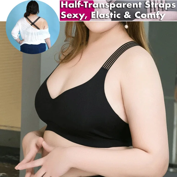Newest Plus Size Underwears Seamless Sport Bra Elastic No Underwire No Restriction Cross Strap Women Bra Underwear