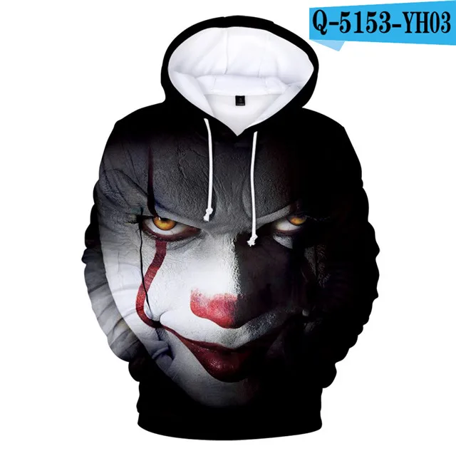 Pennywise 3D толстовки с капюшоном с изображением Джокера Толстовка для мужчин и женщин пуловер с капюшоном Sudadera Hombre Повседневная брендовая уличная куртка пальто одежда - Цвет: 3d-250